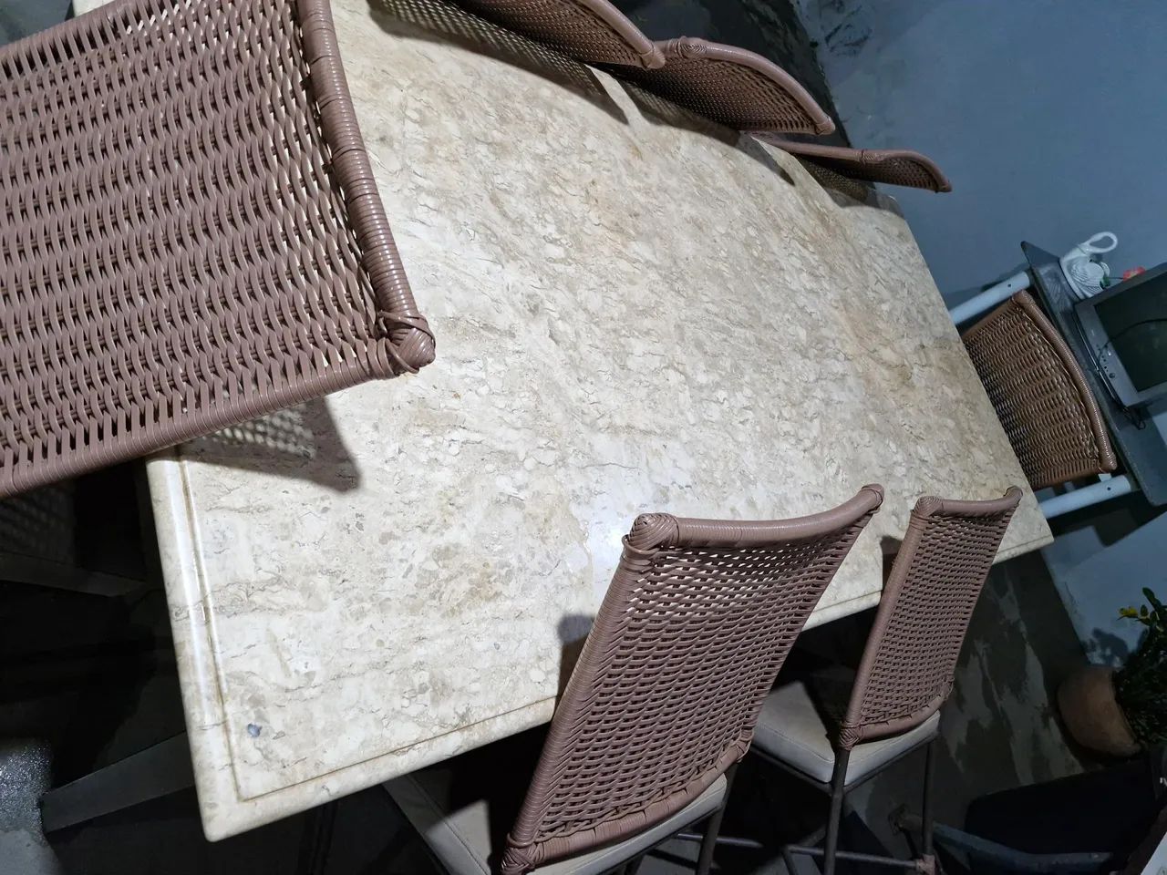 Mesa de Jantar com 8 Cadeiras mármore travertino - Foto 2