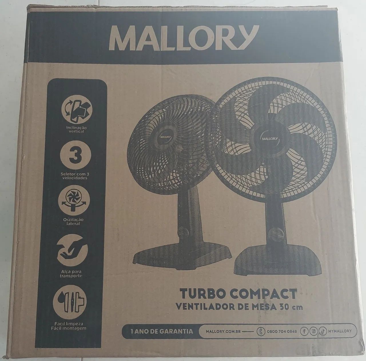 Ventilador de Mesa Turbo Compact 30cm Mallory - Foto 2