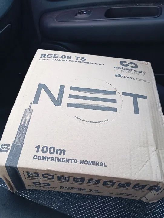 Cabo coaxial branco Rg6 