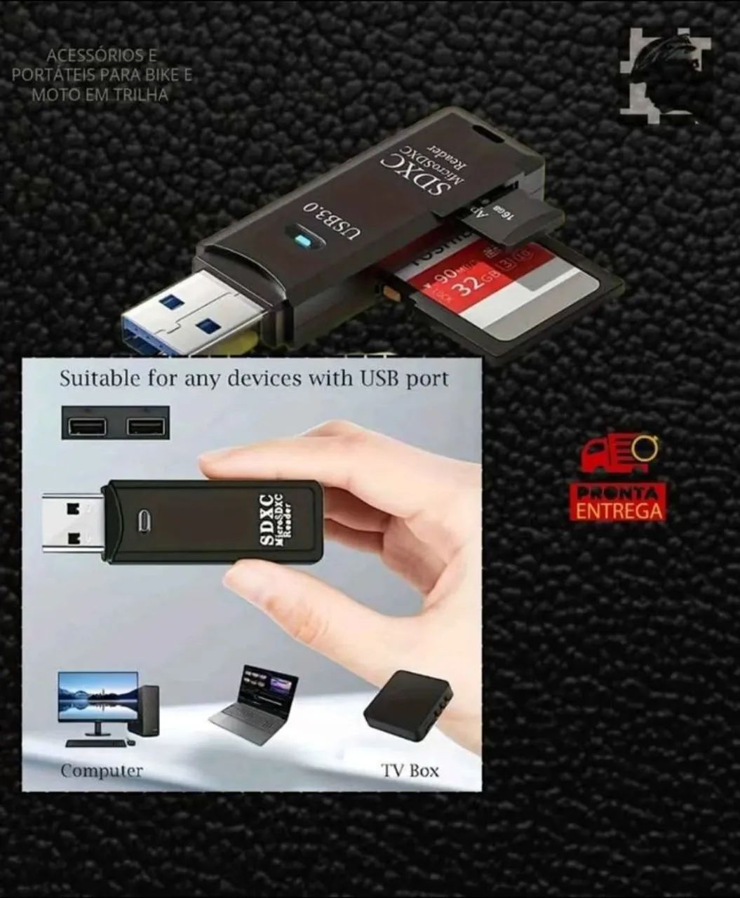 Leitor de Cartão SDXC Micro SDXC para Celula, Computad0r, TV
