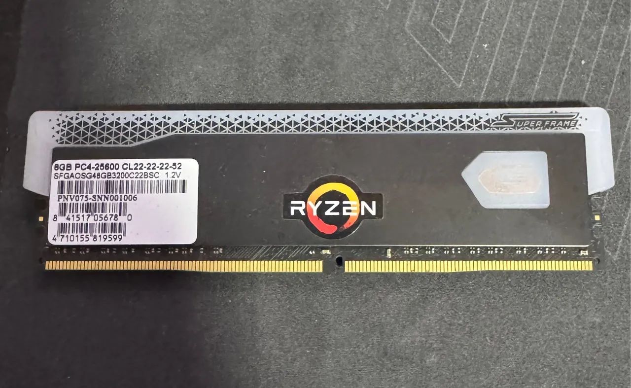 Memória RAM 8GB DDR4 3200MHz - Ryzen