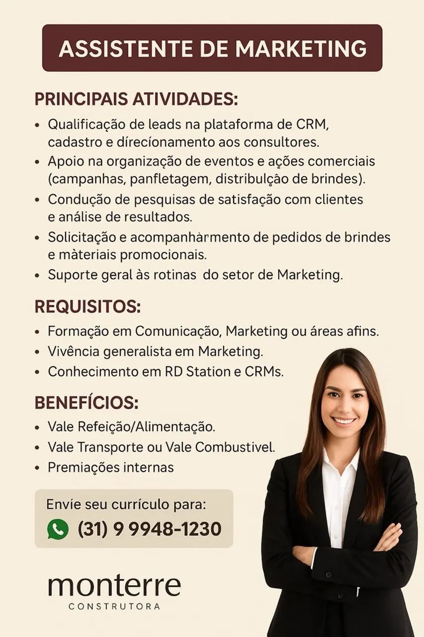 Assistente de Marketing - Oportunidade em Construtora