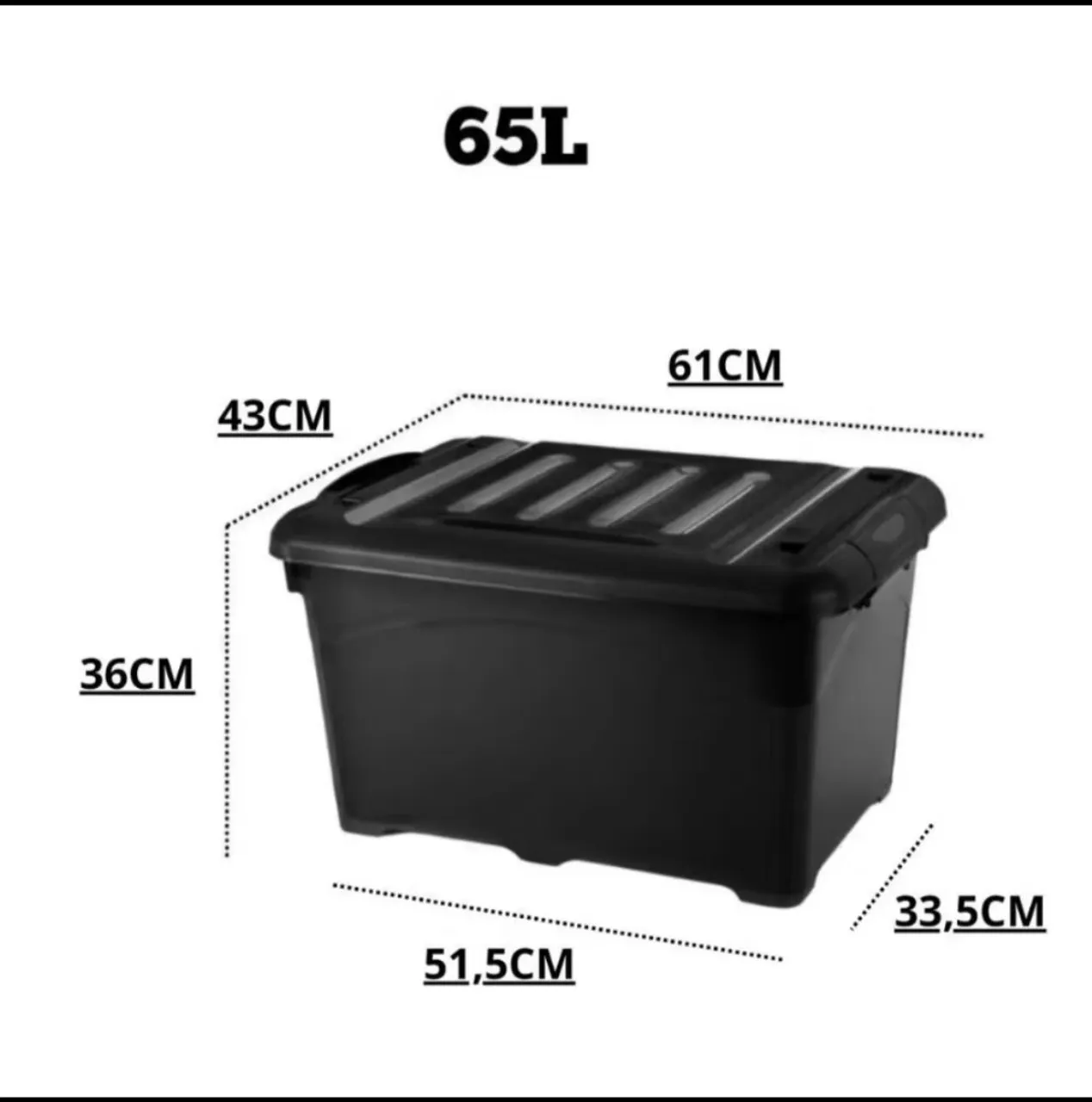 Caixa Organizadora 65L - Resistente e Espaçosa