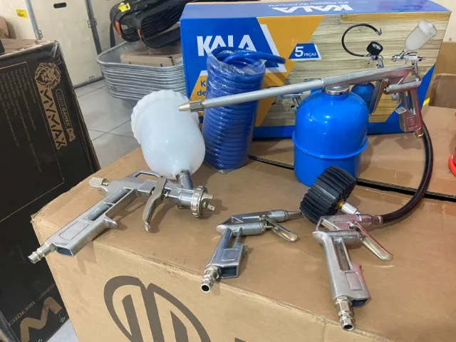 KIT PISTOLA DE PINTURA COM MANGUEIRA EM PROMOÇÃO, NOVA