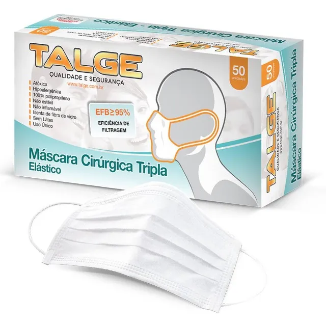 MÁSCARA TRIPLA BRANCA TALGE - CX COM 50