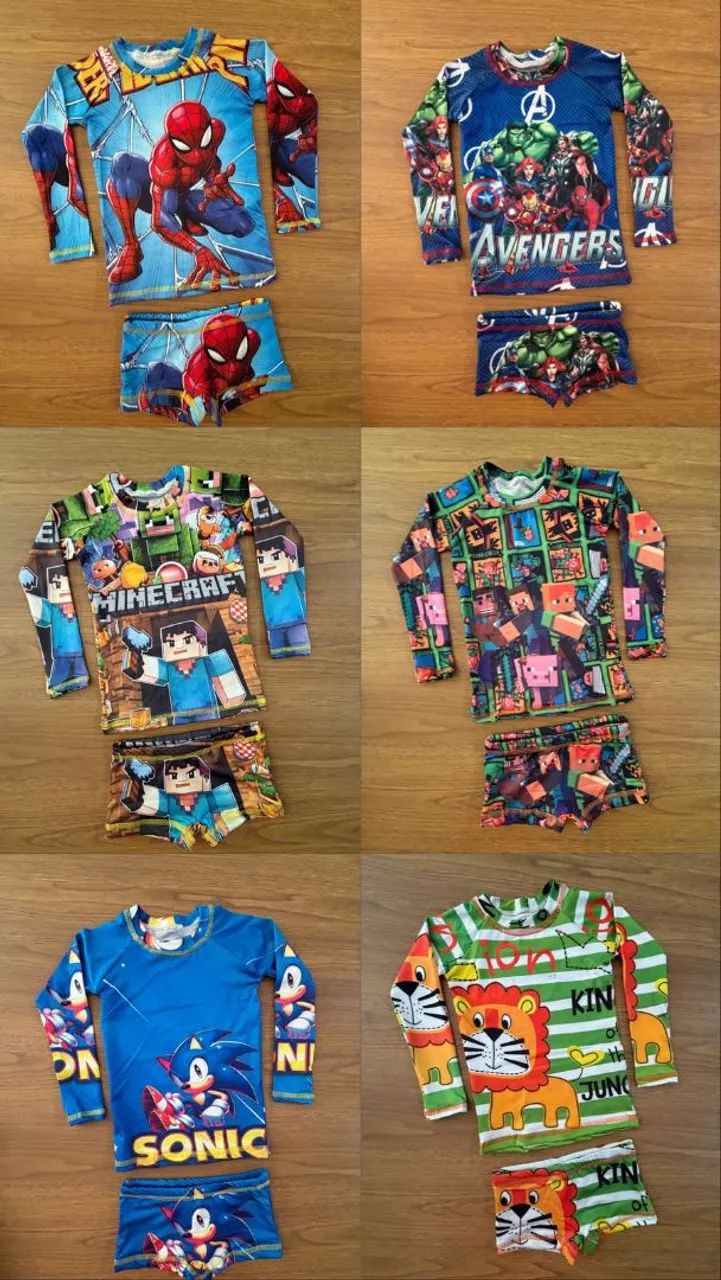 Conjunto moda praia UV infantil  - Foto 4