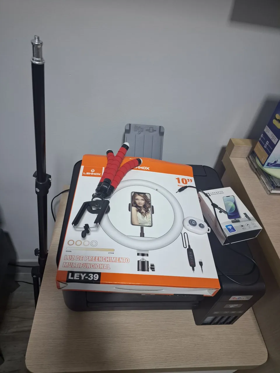 Kit Ring Light 10" Profissional C/ Tripé e Suporte Celular