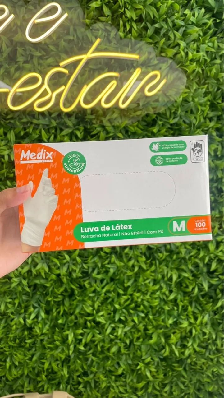Luva de látex medix 