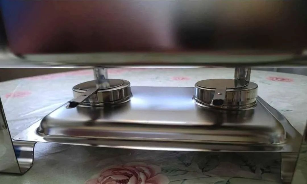 Rechaud Retangular Inox Tampa Removivel com 1 Cuba e 2 fogareiros - Foto 3