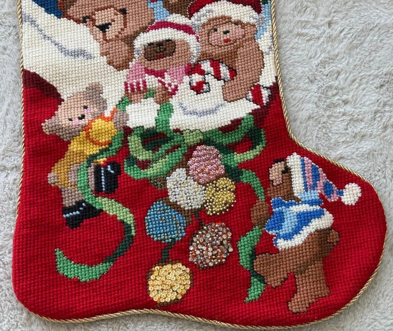 Enfeite de Natal - linda Bota de Natal bordada com pedrarias - Foto 2