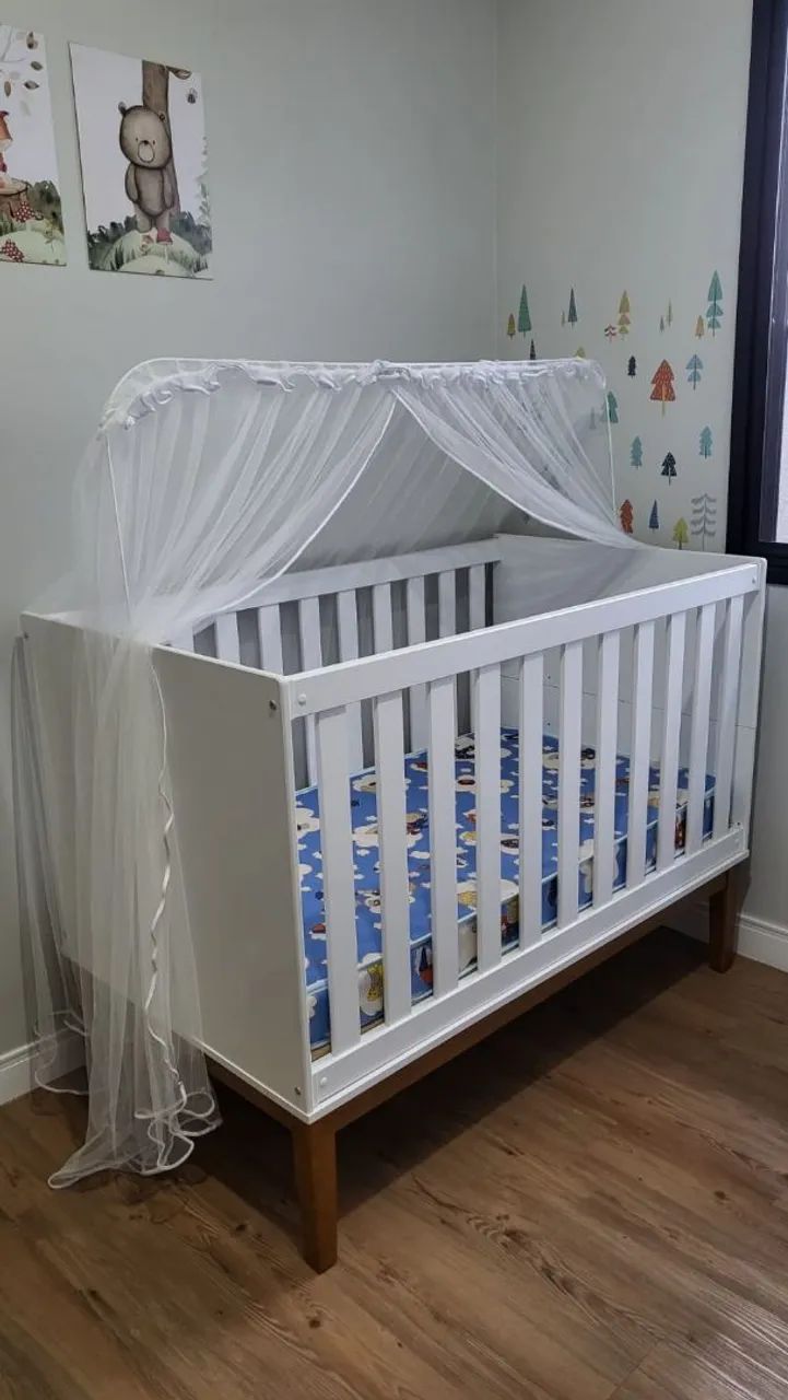 Berço Americano - Com colchão e mosqueteiro 