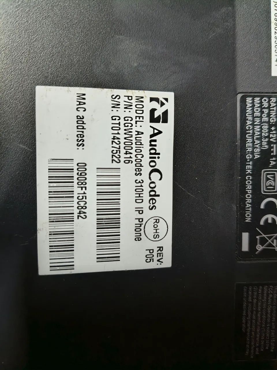 Telefone IP áudiocodes MOD 310HD aparelho usado acompanha fonte de alimentação nova.  - Foto 3