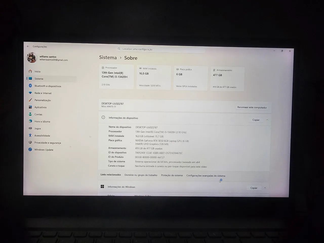 Notebook Gamer Nitro V15 - Foto 4