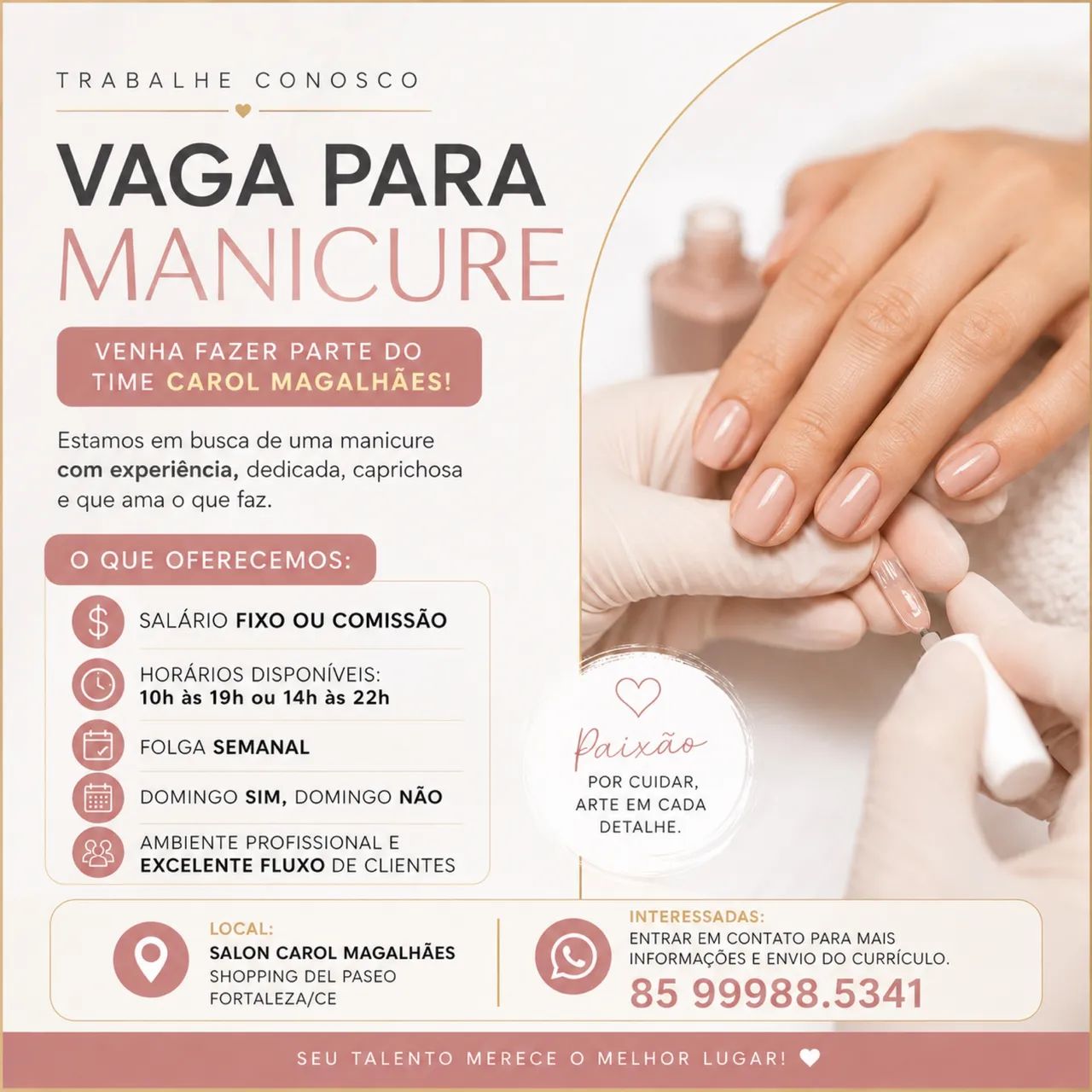 Vagas para Manicure com Fixo