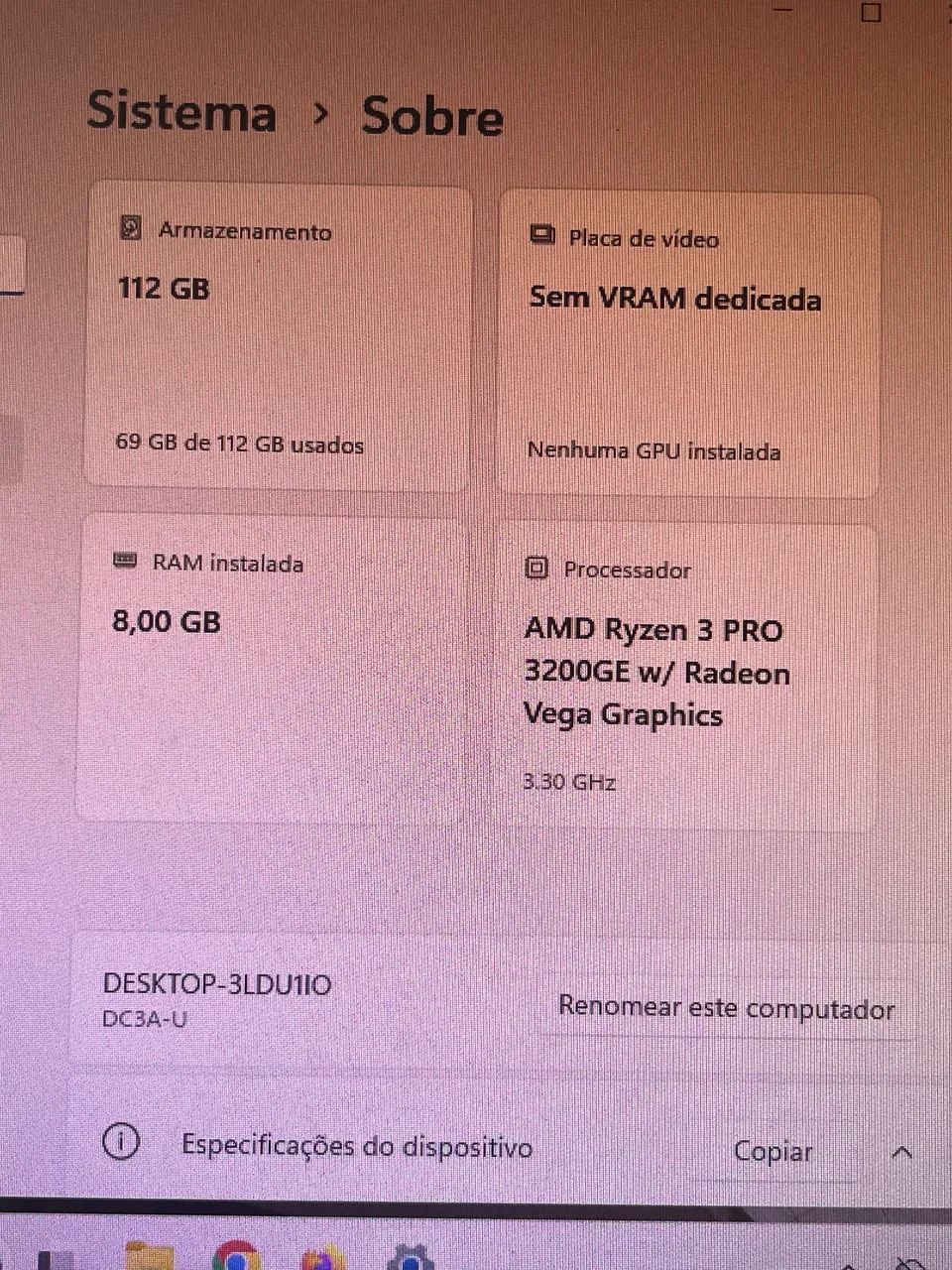 Mini PC Daten amd ryzen 3200ge + 8gb ram. R$1000 - Foto 3