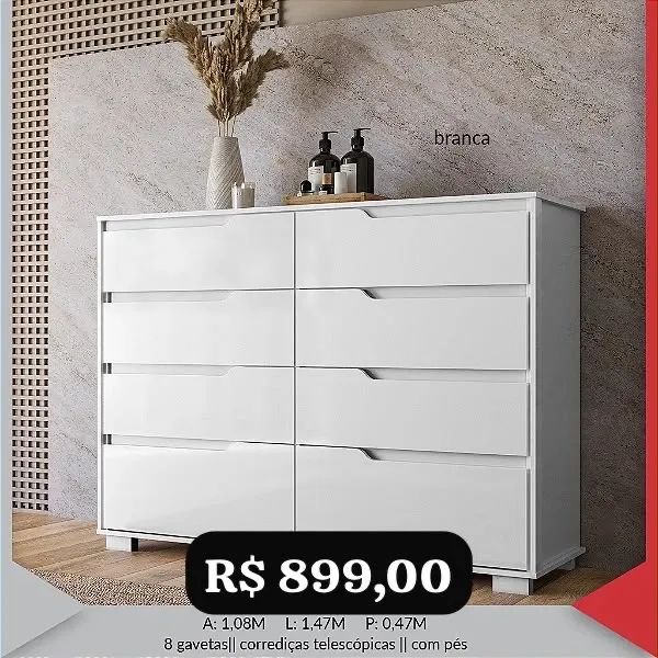 Cômoda Geórgia 8 gavetas - Promoção  - Foto 3