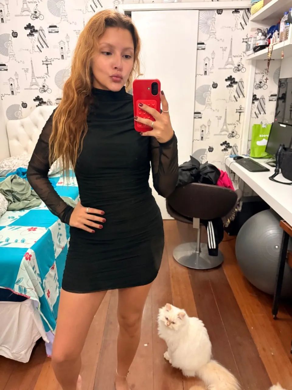 Vestido manga tule