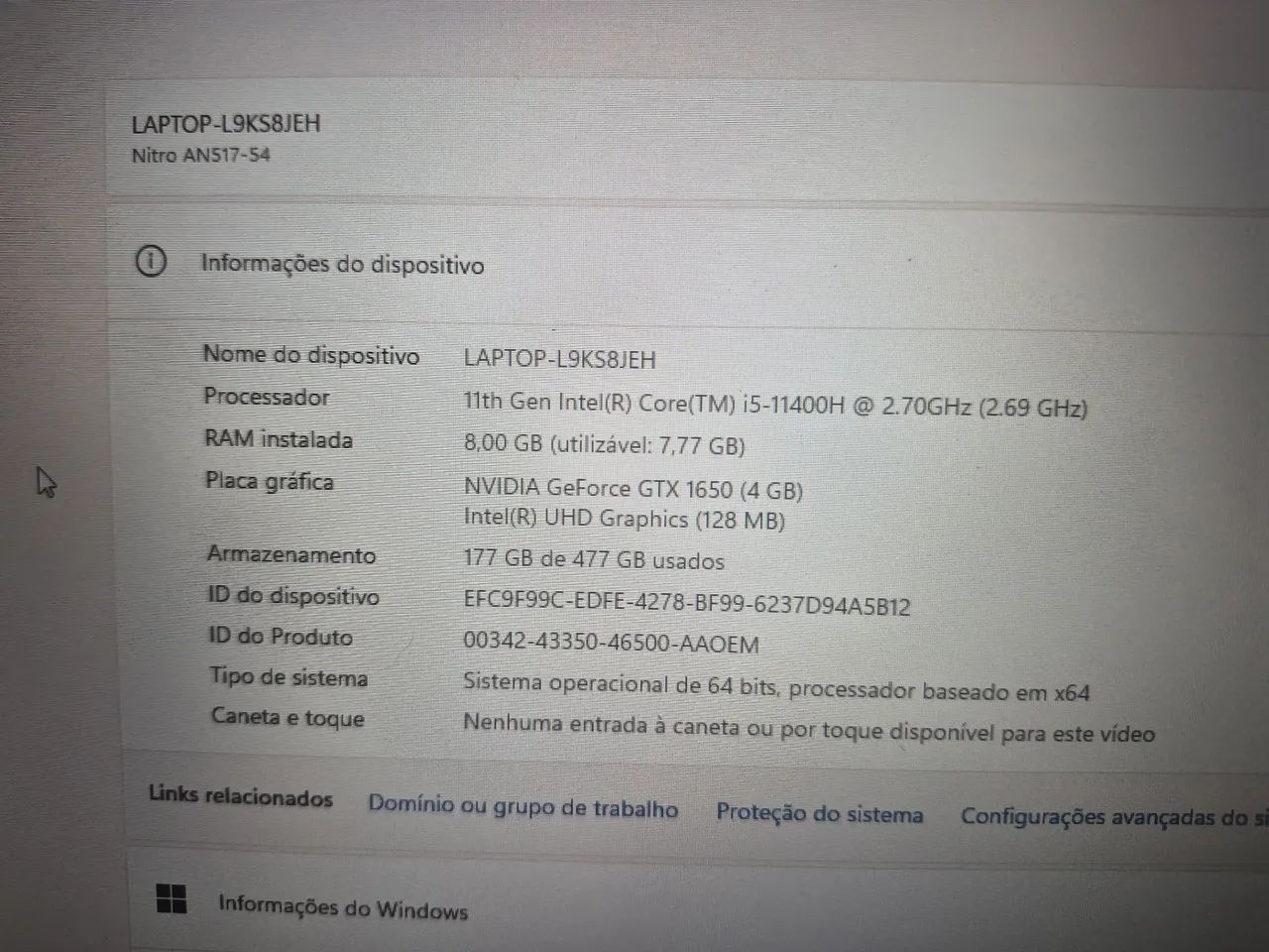 Notebook Acer Nitro 5