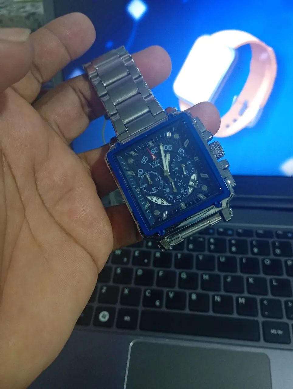 Relógio masculino quadrado novo  - Foto 4