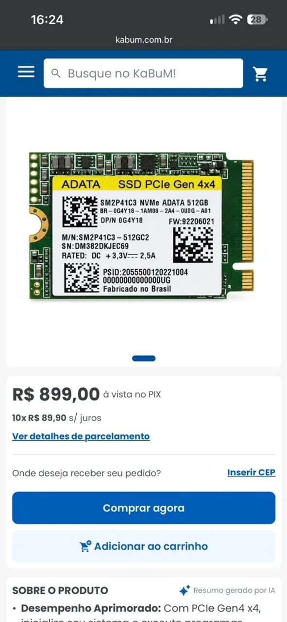Nvme Mini Adata 512Gb  - Foto 4