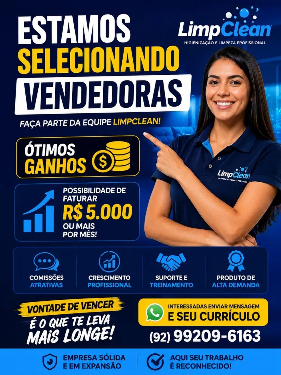 Estamos selecionando vendedoras 