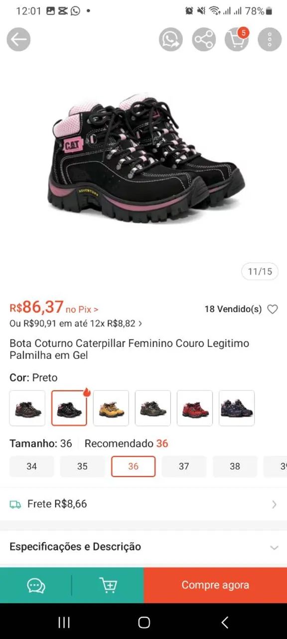 Bota coturno 