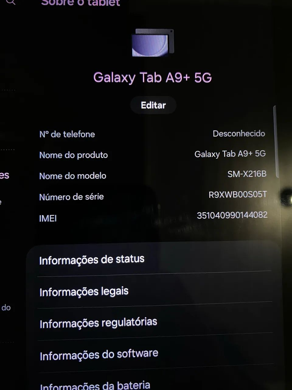 GALAXY TAB A9+ 5G 4GB RAM E 64GB DE MEMÓRIA - Foto 5