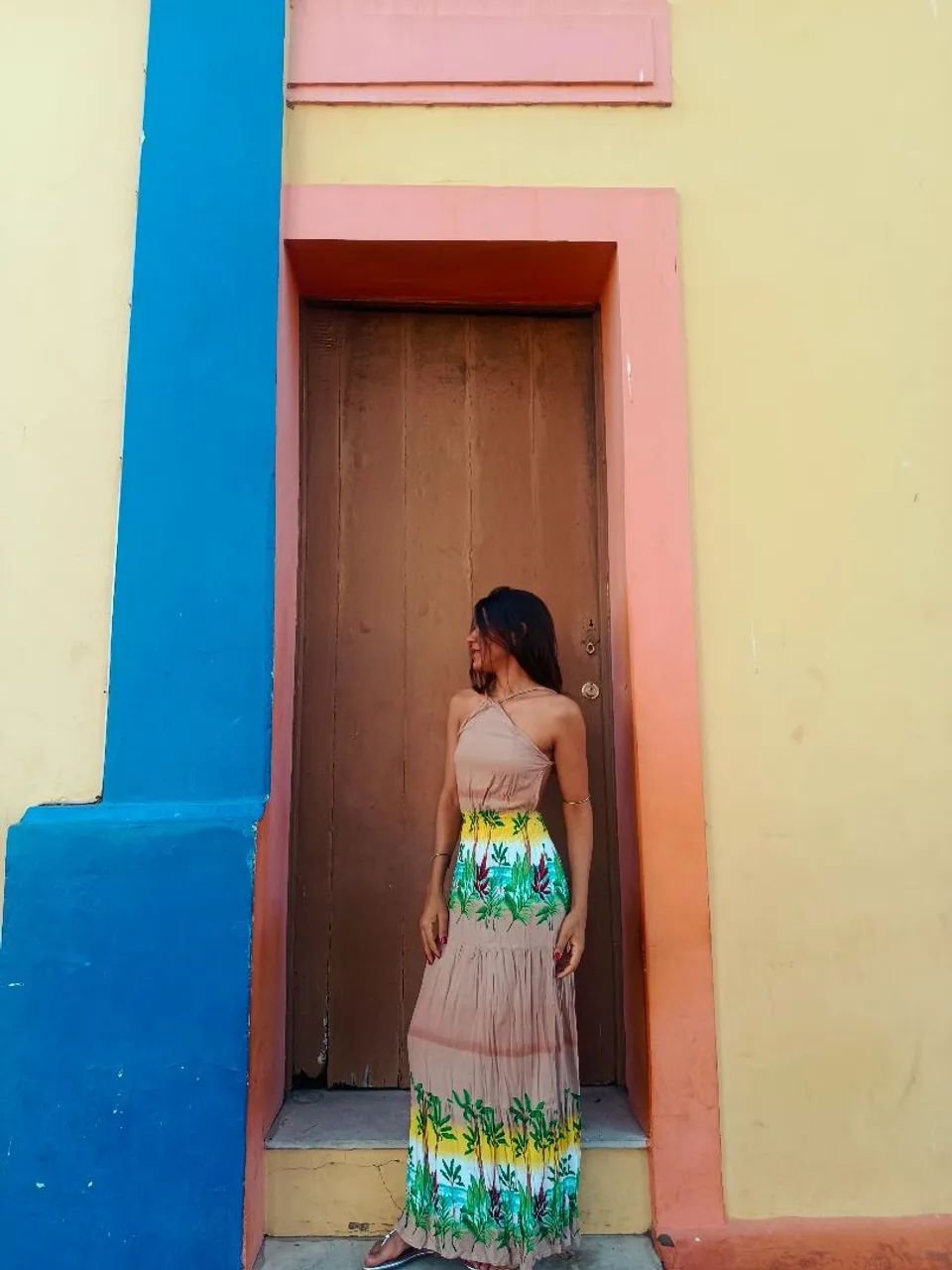 Vestido floral longo