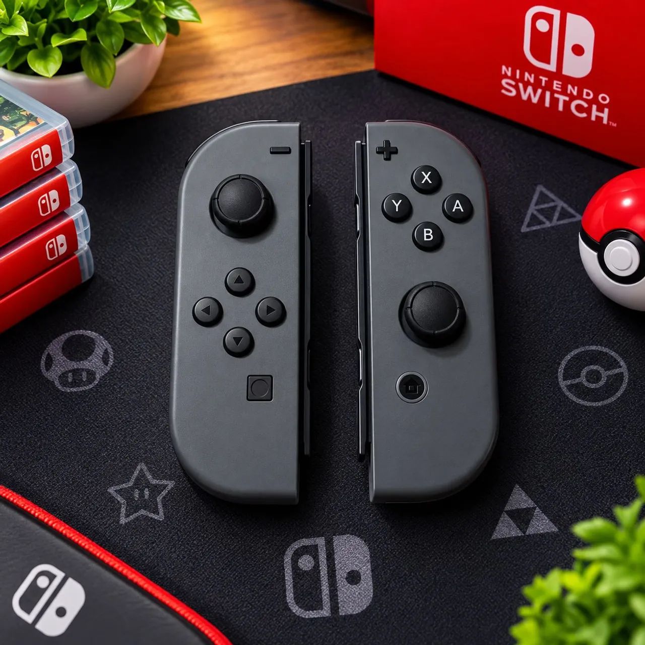 PAR DE JOY-CON ORIGINAL NINTENDO SWITCH CINZA - L + R - Peças e