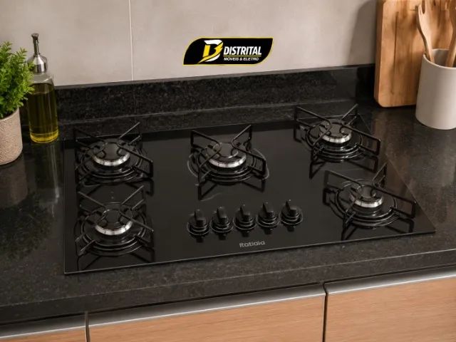 Fogão Cooktop 5 Bocas Essencial Preto Novo