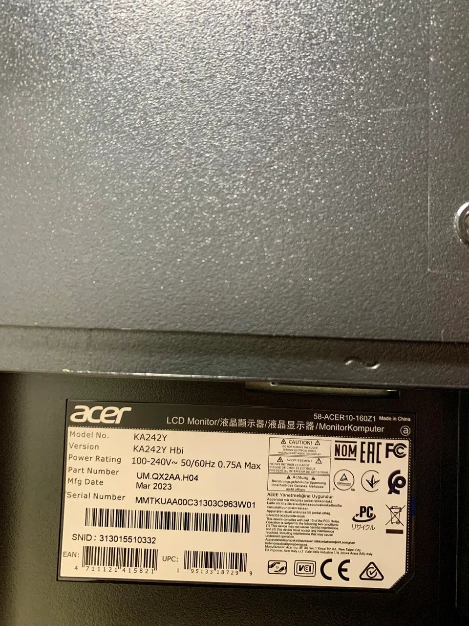 MONITOR GAMER ACER 24pKa242y - Foto 2