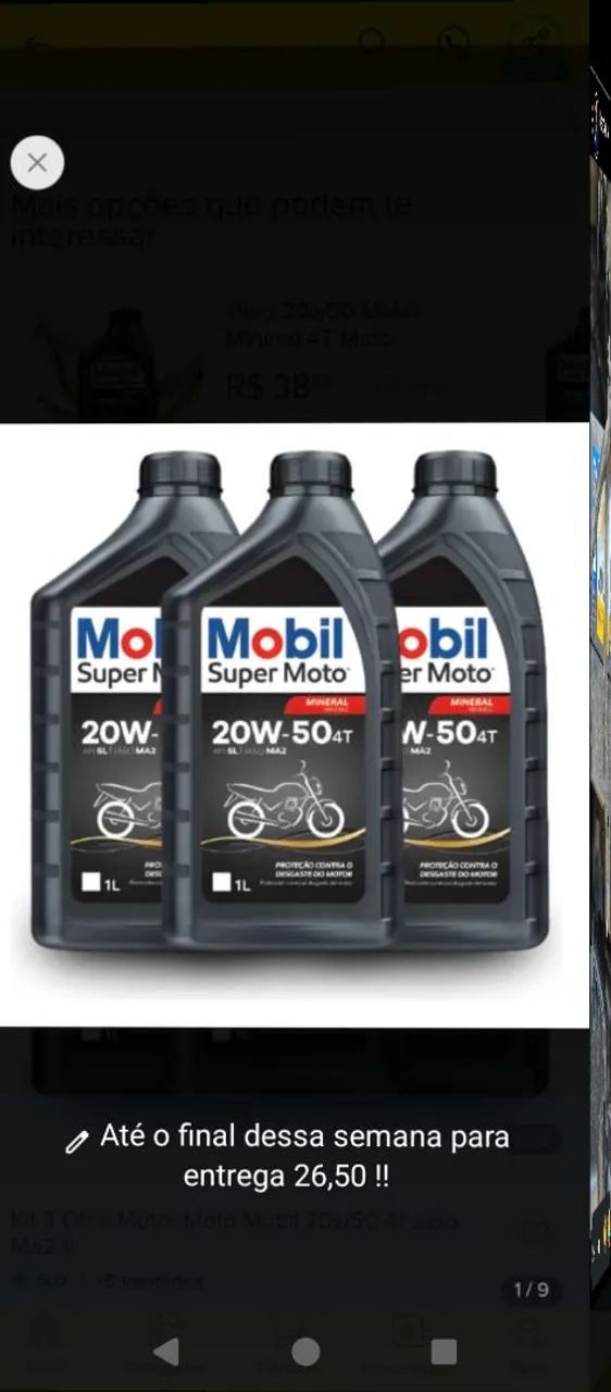 Óleo Mobil para moto 