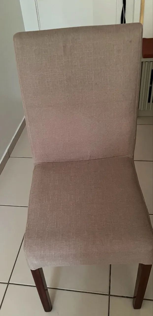 MESA DE MADEIRA,TAMPO DE VIDRO + 4 CADEIRAS  - Foto 4