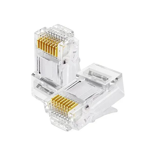 Conector RJ45 Cat5 Cat5e Transparente para Cabo de Rede - Par com 2 Unidades - Foto 2