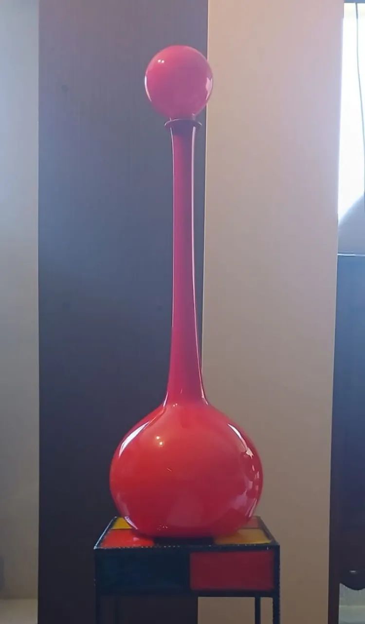 Garrafa murano vermelha