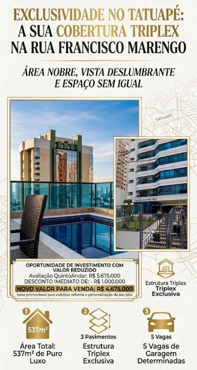 Triplex Cobertura no Tatuapé 