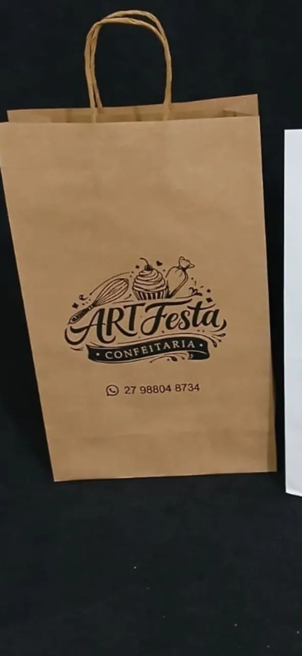 Bolsa de Papel 120g - Parda 120g Personalizada  - Foto 4