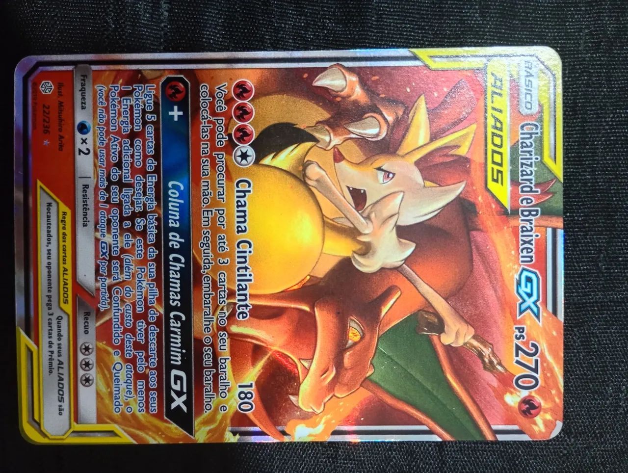 Carta Pokémon Charizard e Braixen Aliados , bom estado  - Foto 2