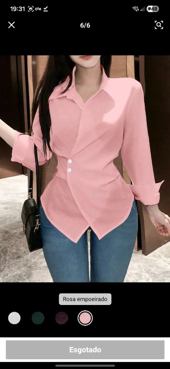 Camisa Feminina Rosa - Foto 2