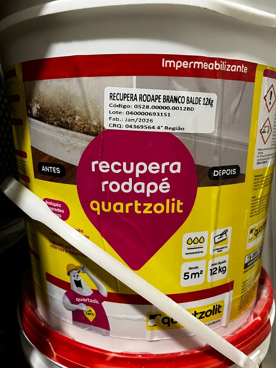 Balde de recupera rodapé quartzolit - sobra de obra 