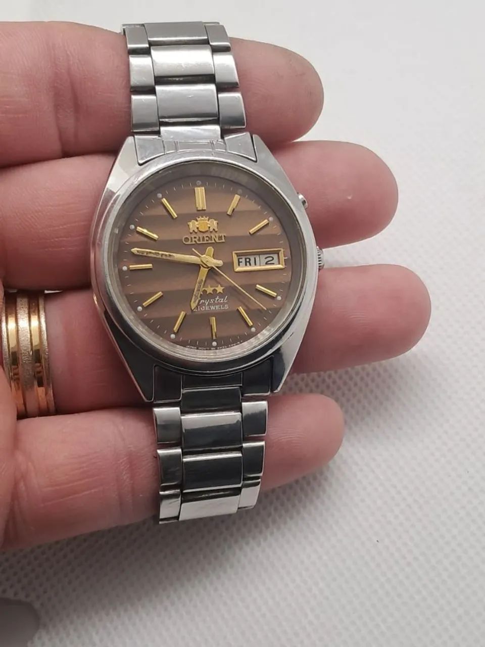 Relogio orient automático marrom 