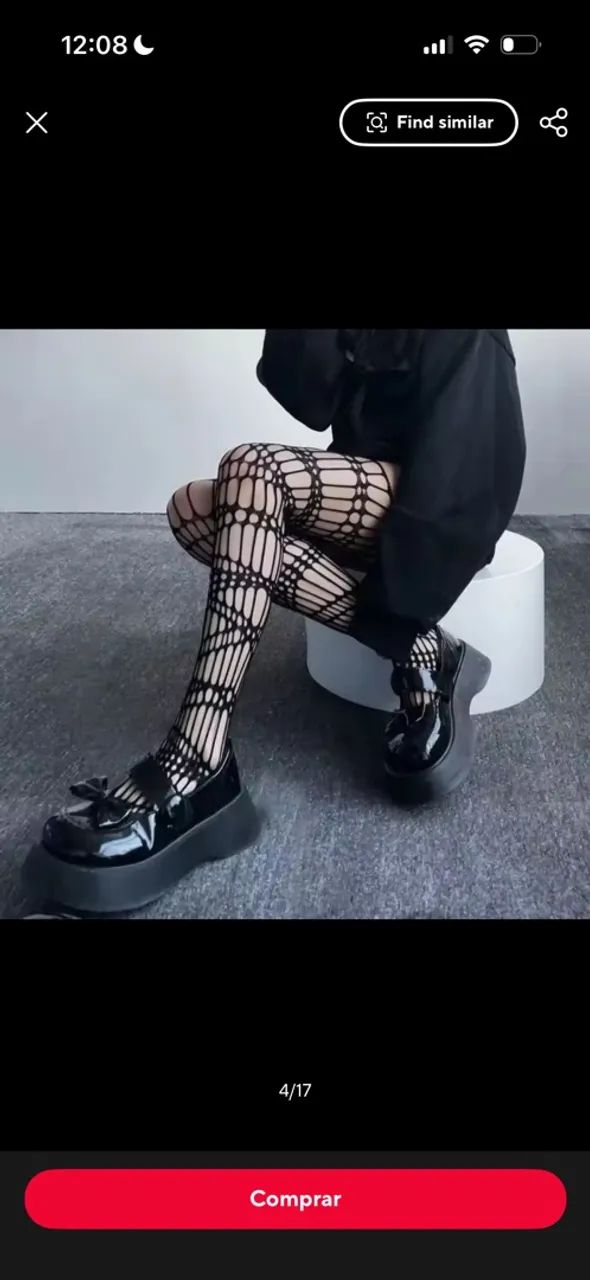meia calça arrastão diferente y2k - Foto 4