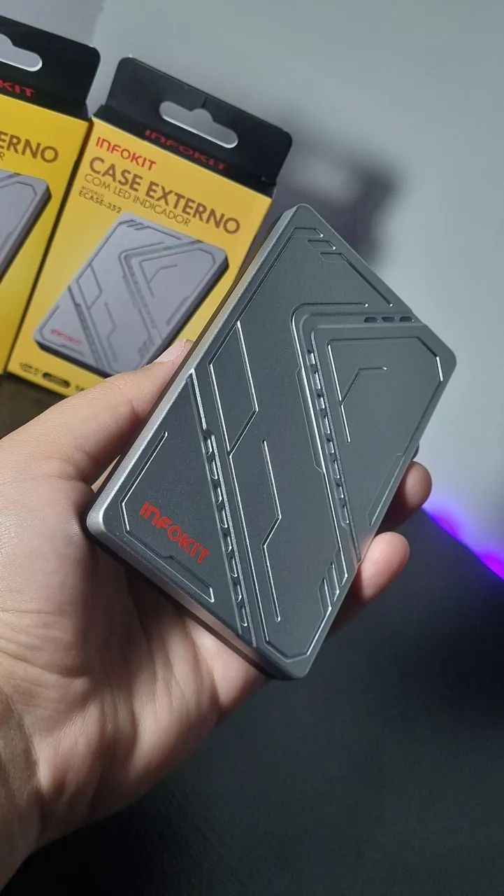 Case para HD de 2,5 Polegadas com USB 3.1 e Led Colorido - Foto 2