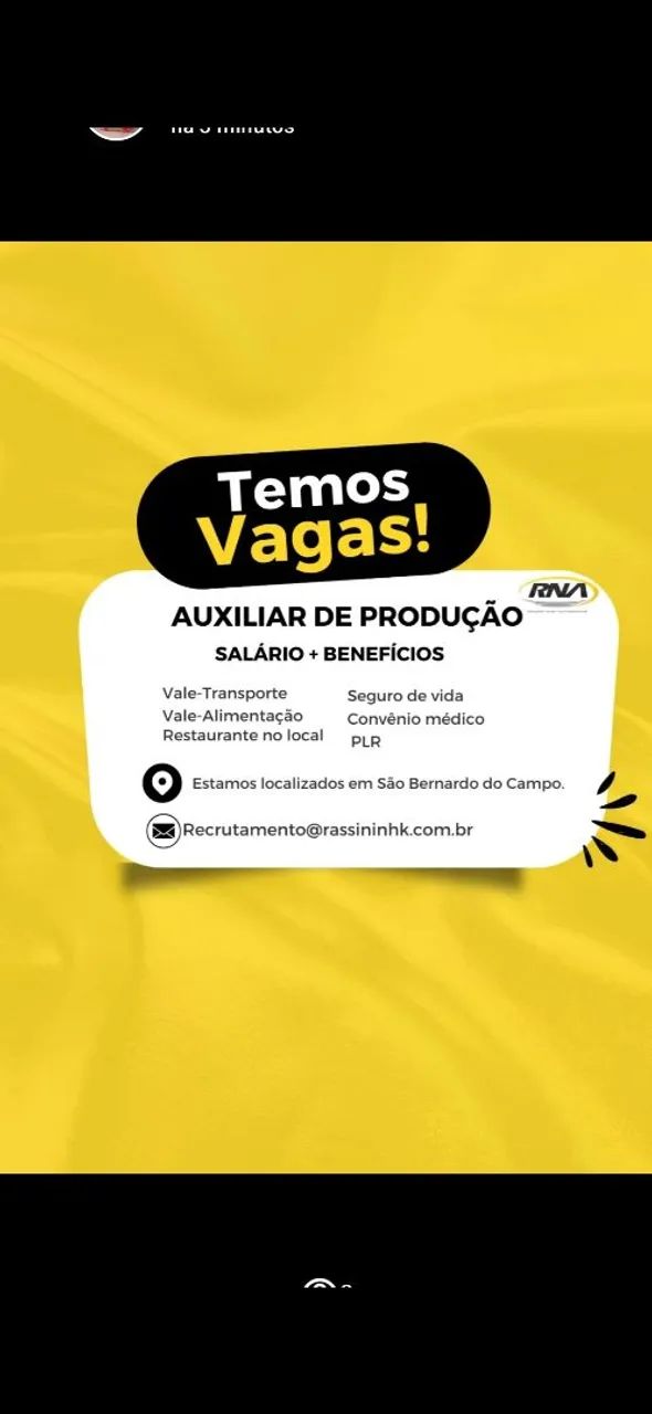 Auxiliar dr produção 