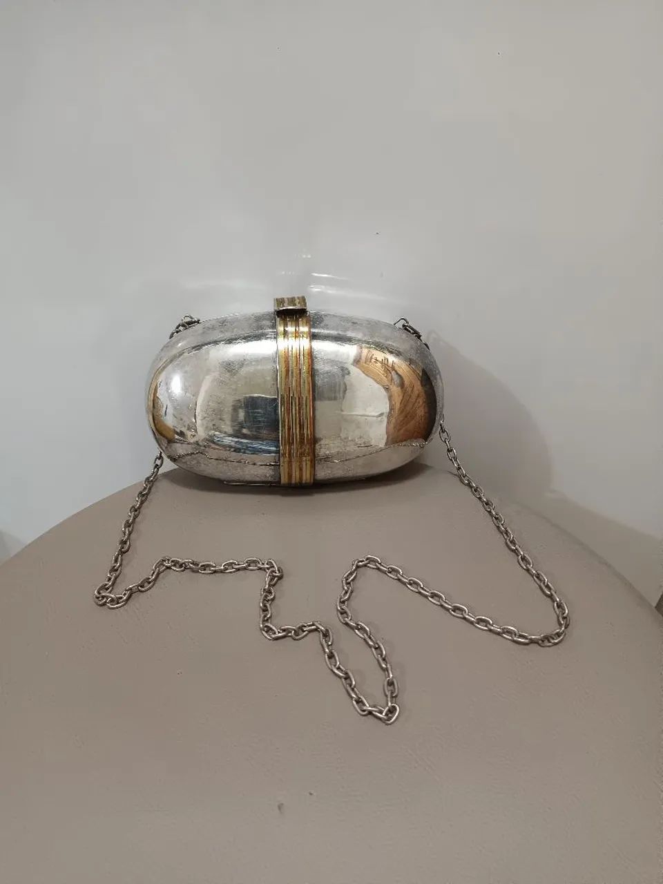 Clutch vintage com banho de prata 