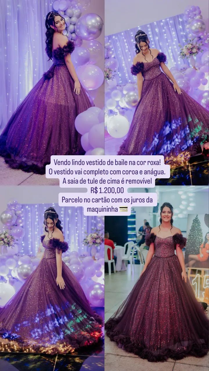 Vestido debutante roxo