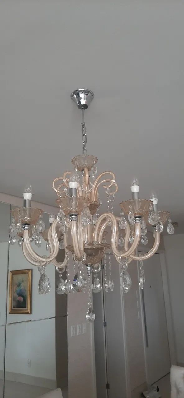Lustre de cristal 8 braços 