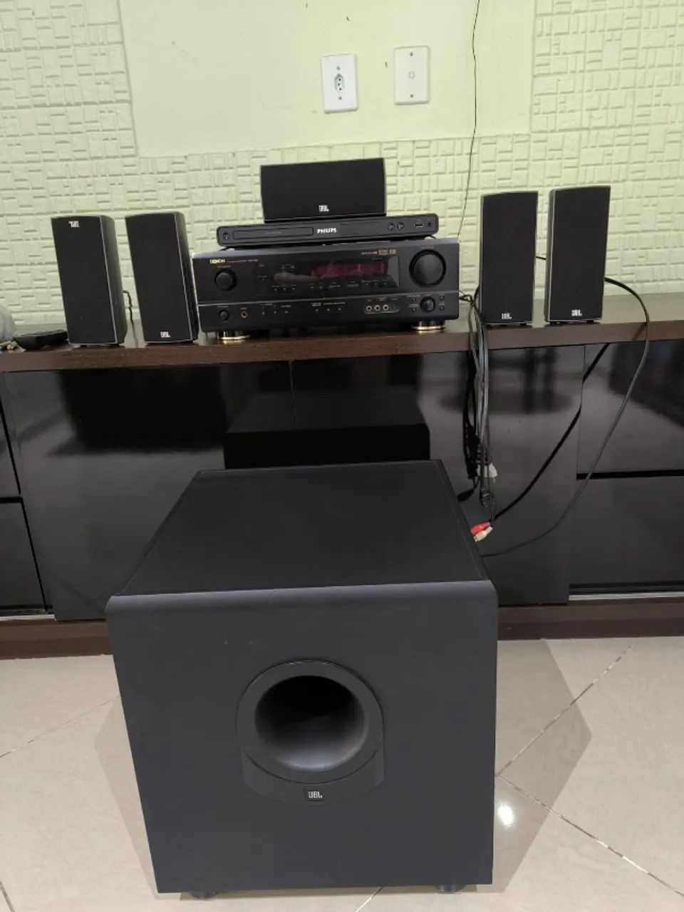 Receiver Denon AVR-1603/683 com Caixas 5.1 JBL