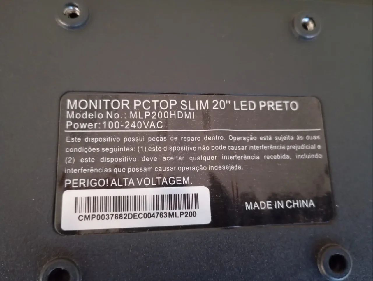 Monitor PCTOP 20 polegadas não funciona 