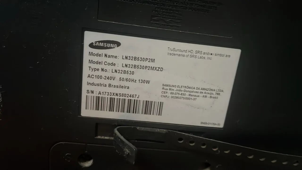 Smart/LCD TV Samsung de 32 polegadas, modelo LN32B530P2M. - Foto 4